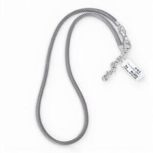 Brighton Beverly Glam Mesh Chain Necklace Silver Plated 24-26" Retired NWT